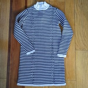Janie and Jack Navy and White Striped Knit Dress